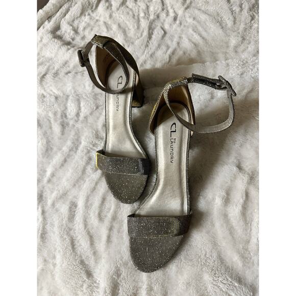 CL Chinese Laundry Jody Heel Ankle Strappy Size 8.5m Gold Metallic Wedding - Picture 2 of 14